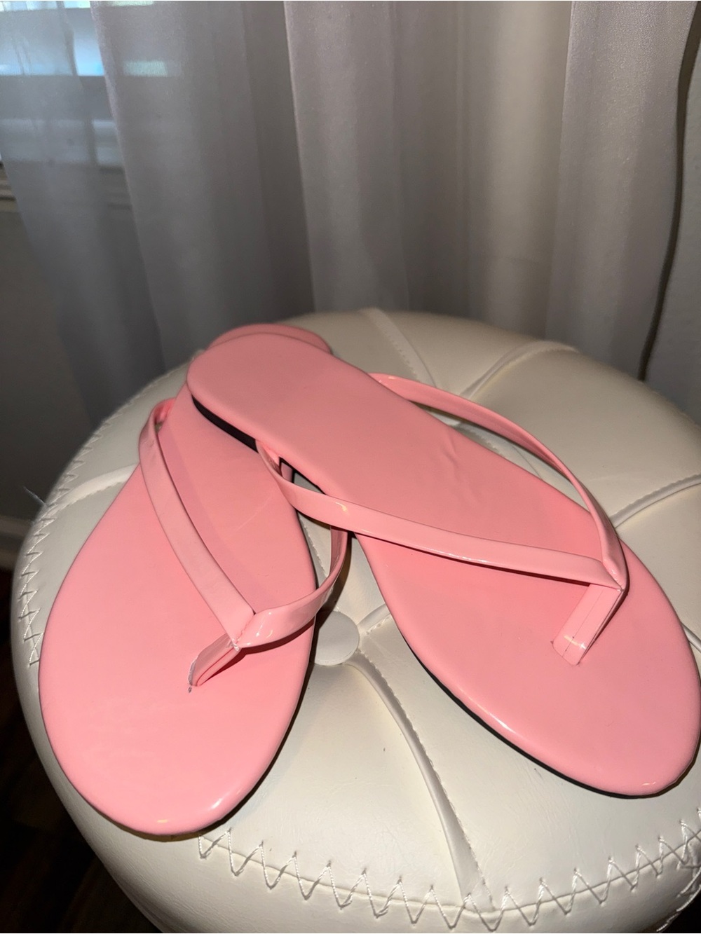 Pink Patent Flip Flop Sandals - Women